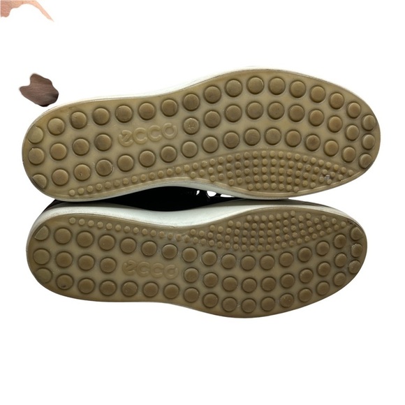 Ecco Black Leather Lace-Up Sneakers Sz 10 - Picture 7 of 11